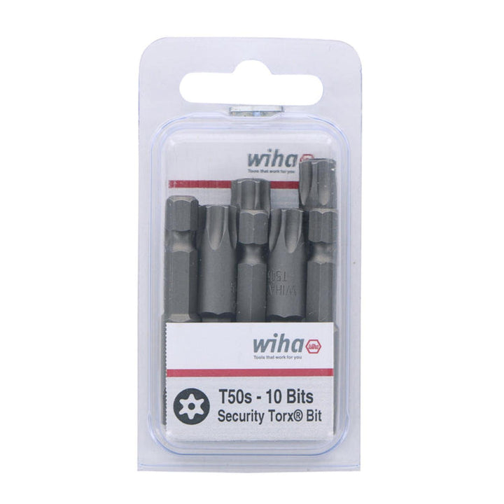 Wiha Tools 70550 Security TORX® Power Bit, T50s x 50mm, 10 Pieces