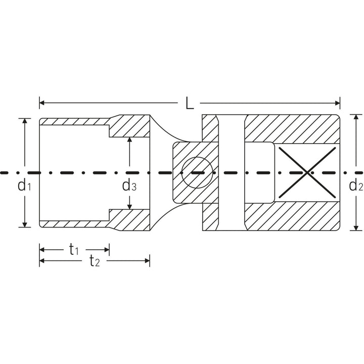 Stahlwille 01542020 402aSP Uniflex 1/4" Socket spline-drive, SP 10