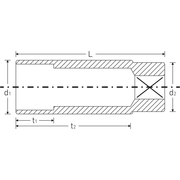 Stahlwille 02120036 4600 3/8" Spark plug socket, 16mm - 5/8"