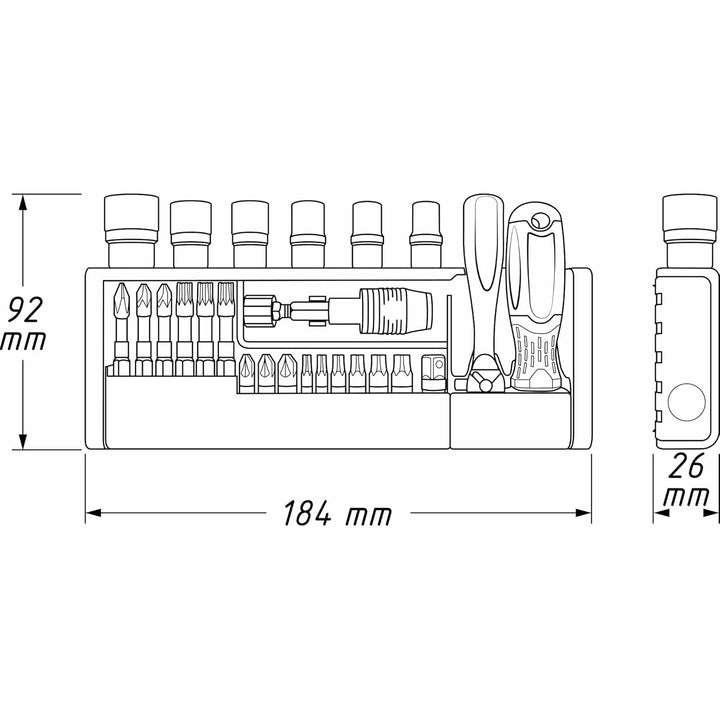 Hazet 2300SH-1 SmartHolder 1/4" Socket & Bit Set, 39 Pc.