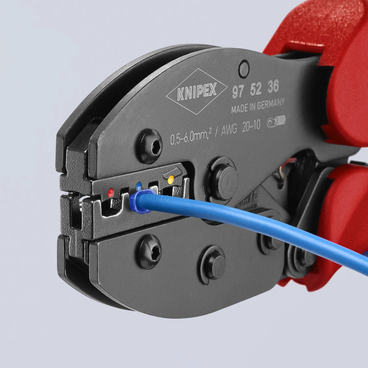 Knipex 97 52 36 8 1/2" Crimping Pliers For Insulated Terminals, Plug Connectors and Butt Connectors