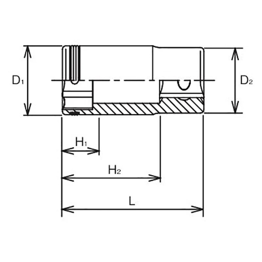 Ko-ken 2350X-13 1/4 Sq. Dr. Semi-Deep nut Grip Socket 13mm