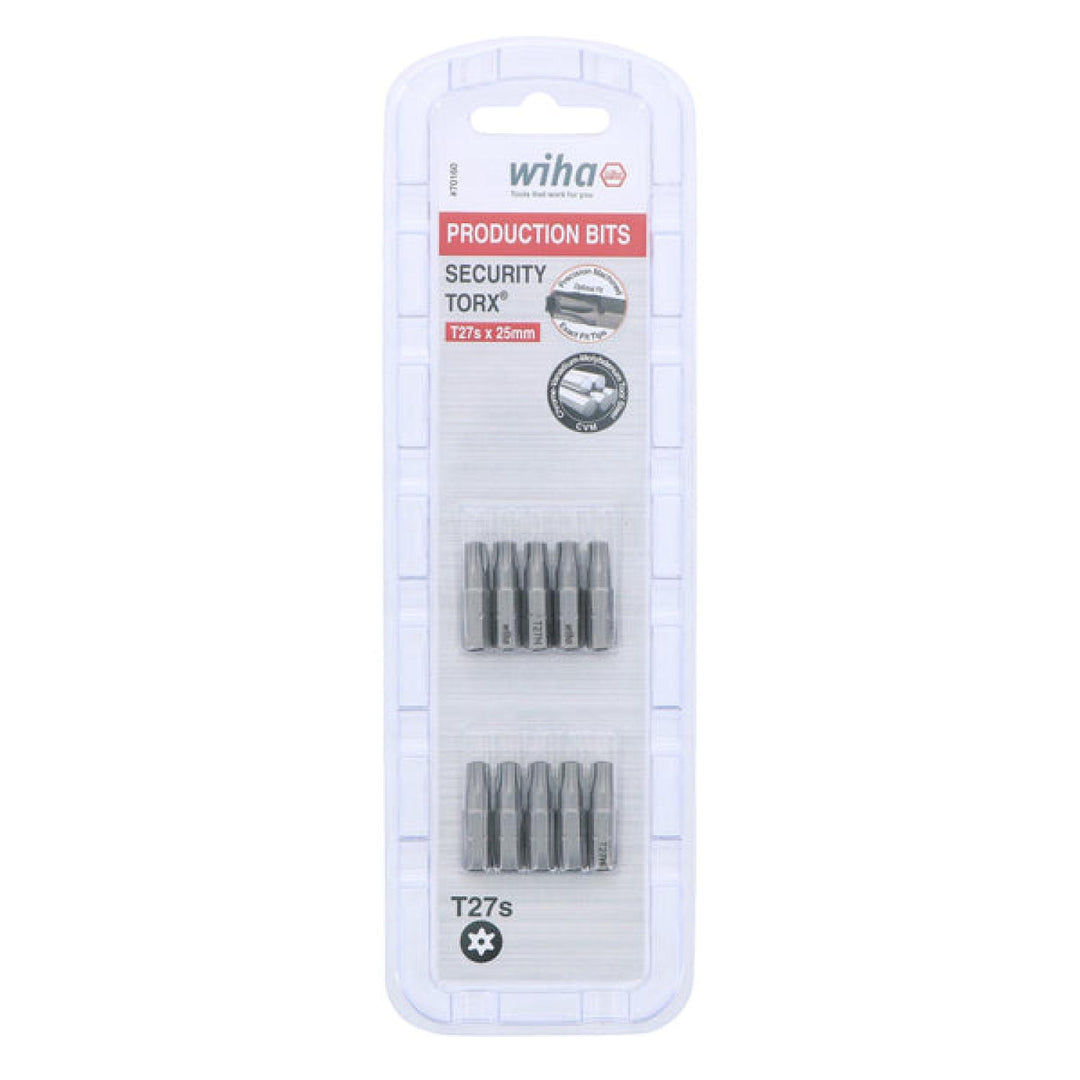 Wiha Tools 70160 Security TORX Insert Bits, T27s, 10 Pk.