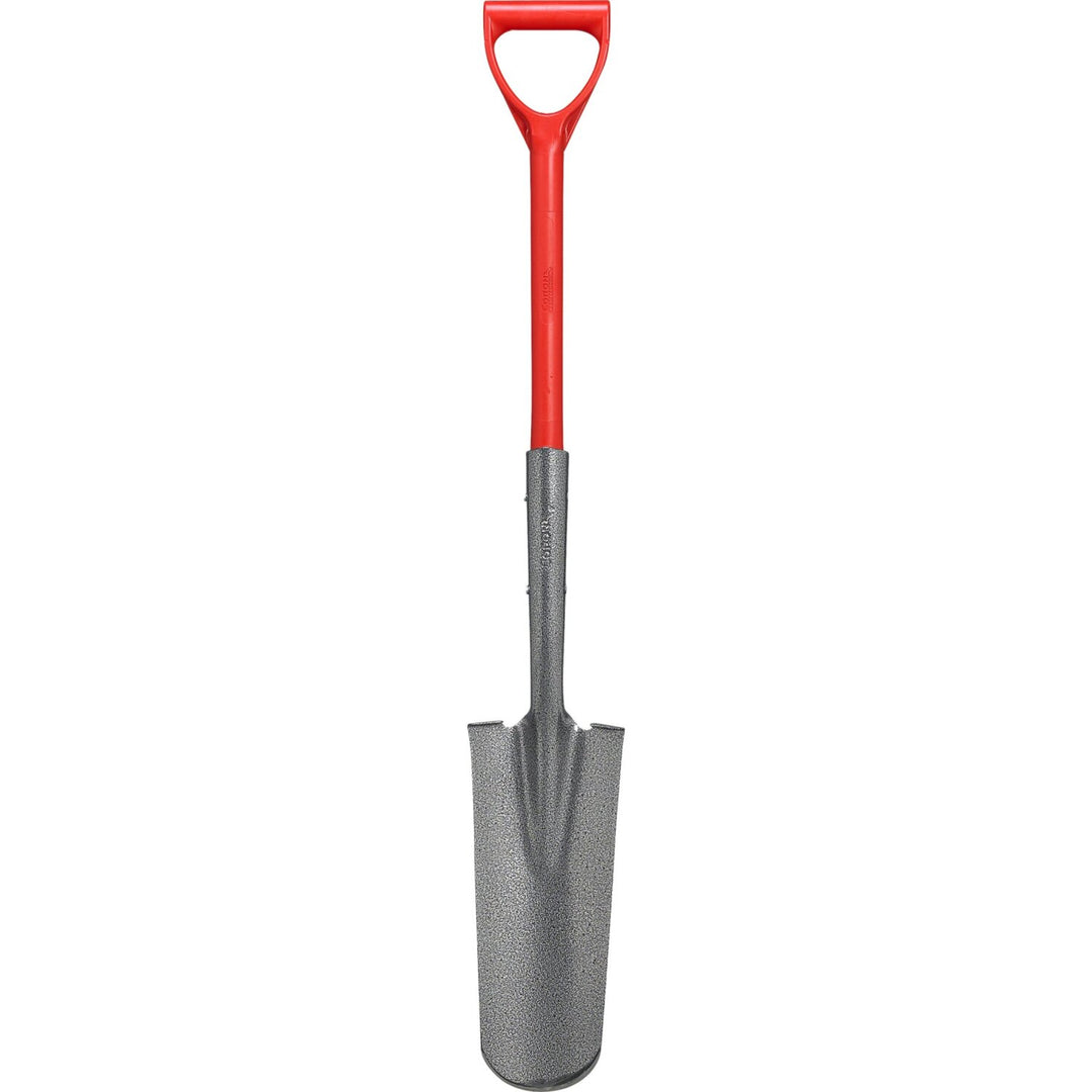 Corona SS 62130 Closed-Back Drain Spade Shovel, 14-Gauge, 27 in. Solid-Core Fiberglass D-Grip Handle