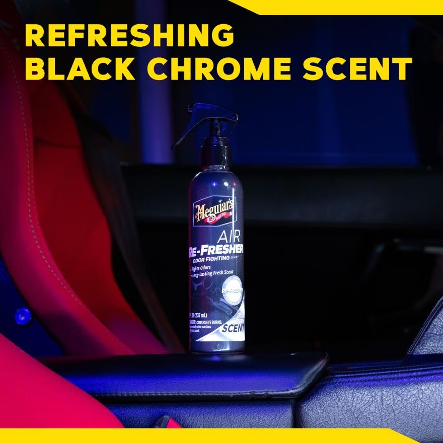 Meguiar's G250708 Air Re-Fresher Odor Fighting Spray - Black Chrome Scent - Refresh & Instantly Fight Odors