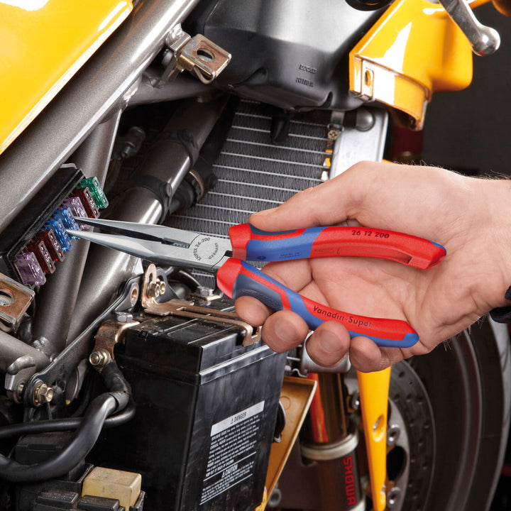 Knipex 26 12 200 SBA KnipeXtend Long Nose Pliers with Cutter, 8"