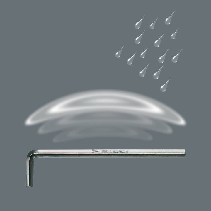 Wera 950 L HF L-key, metric, chrome-plated, with holding function, 10 x 219 mm