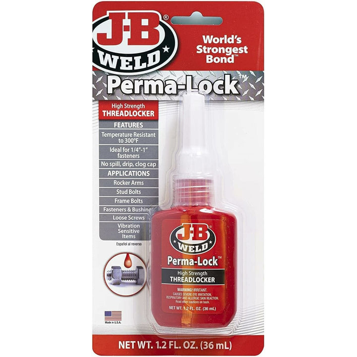 J-B Weld 27136 Perma-Lock Red Threadlocker, 36 mL