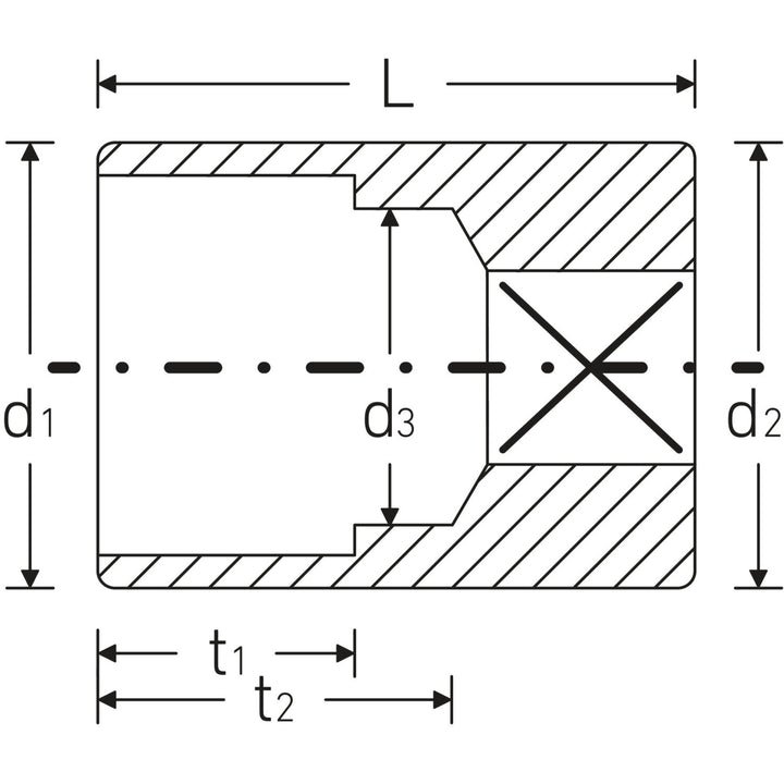 Stahlwille 01530024 Bi-Hex Socket, 40aD 12-pt 3/8" 1/4" Drive