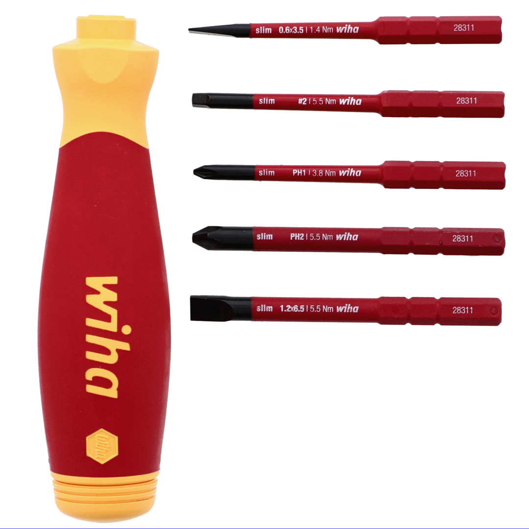 Wiha 28345 6 Piece Insulated SlimLine PocketMax® Multi-Driver