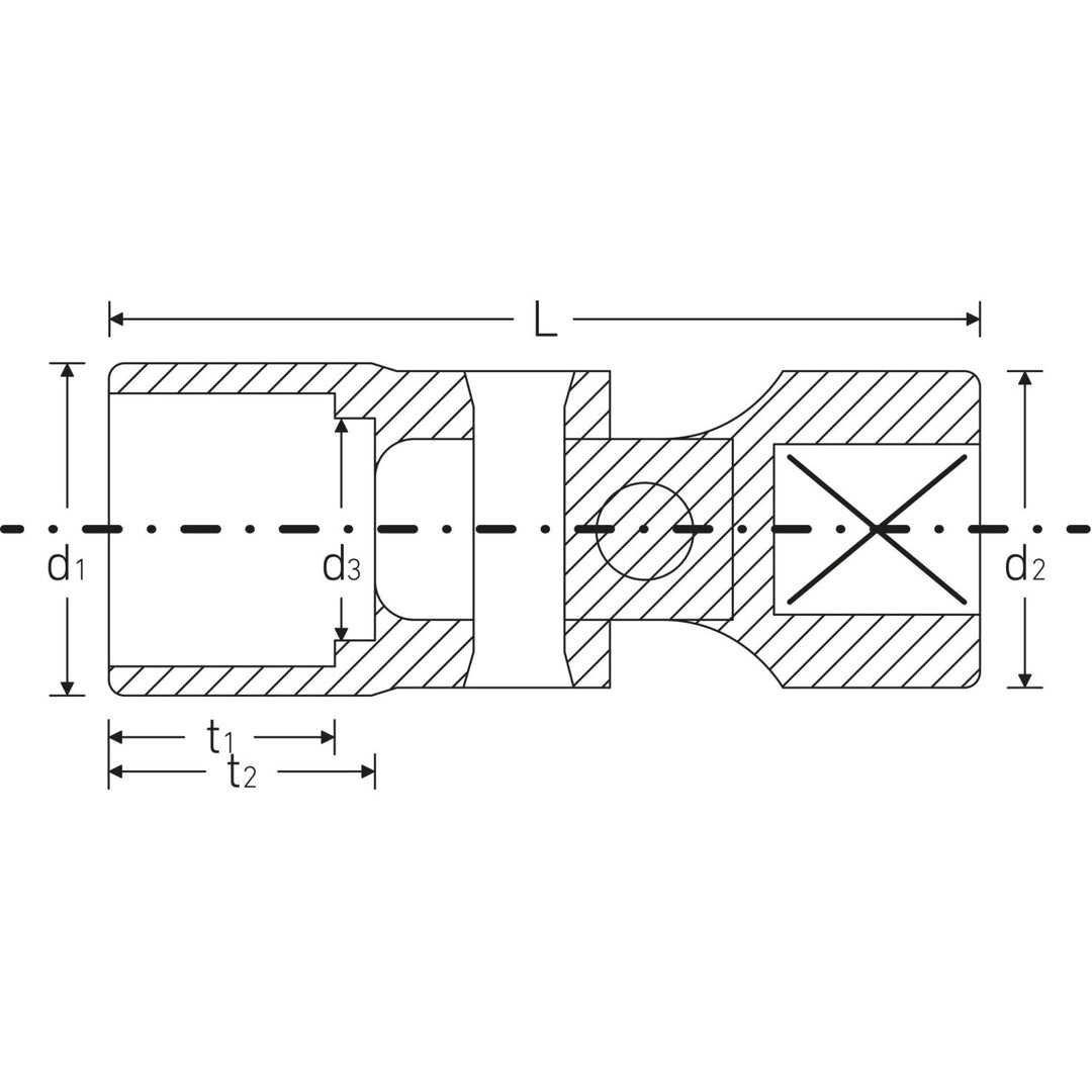 Stahlwille 02440038 47a 3/8" Uniflex Socket, 11/16"