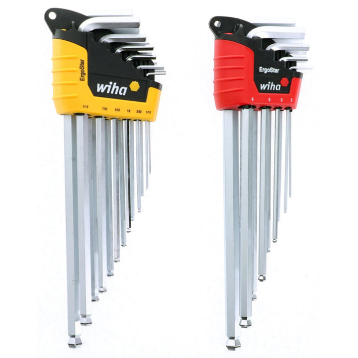 Wiha Tools 66992 MagicRing Ball End Hex L-Key Set In Holders, Inch and Metric, 22 Piece