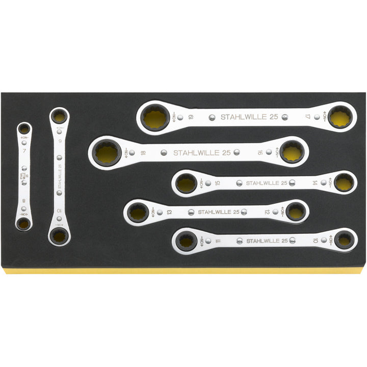 Stahlwille 96838751 Ratchet Ring Spanners Set 7pcs