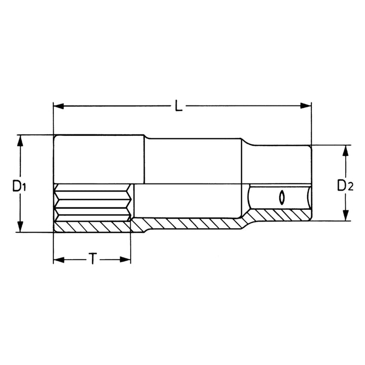 Heyco 00050191882 Extra Deep 1/2 Inch Drive Metric Socket, 18 mm