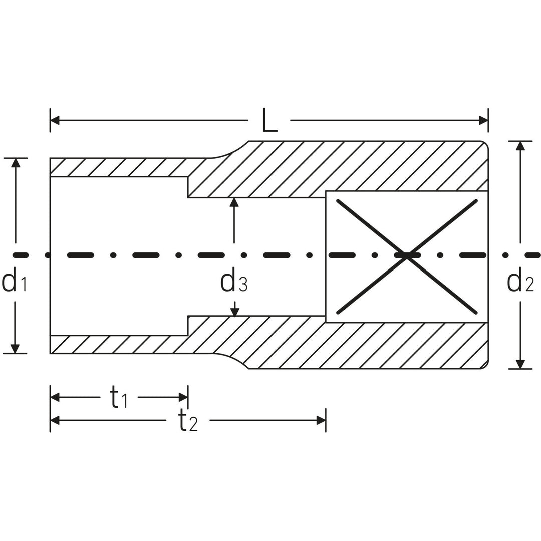 Stahlwille 01011009 1/4"Drive Spline Socket,40aSP SP 9,Size 9/32