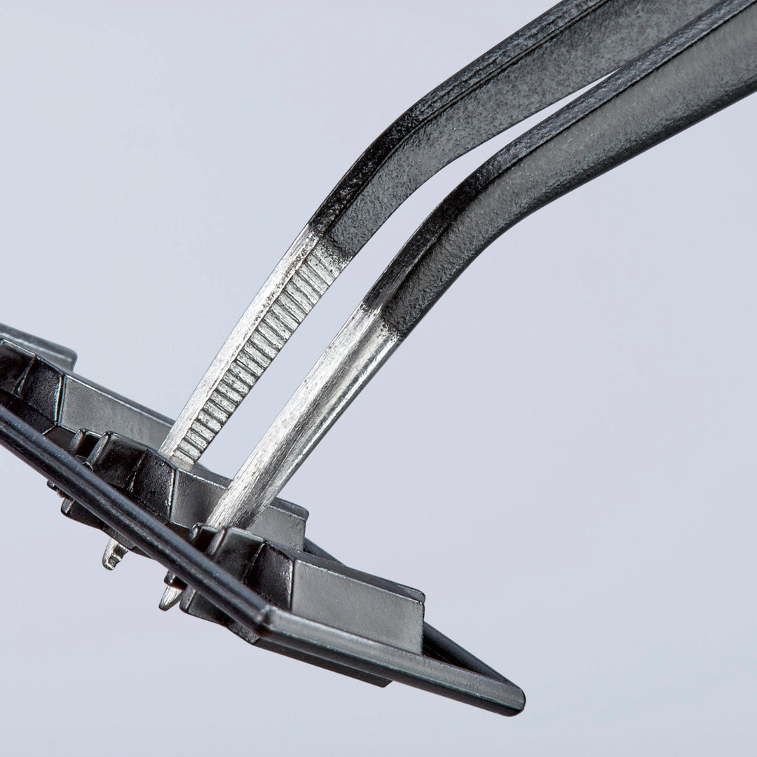 Knipex 92 34 37 6" Steel Gripping Tweezers--25° Angled-Pointed Tips