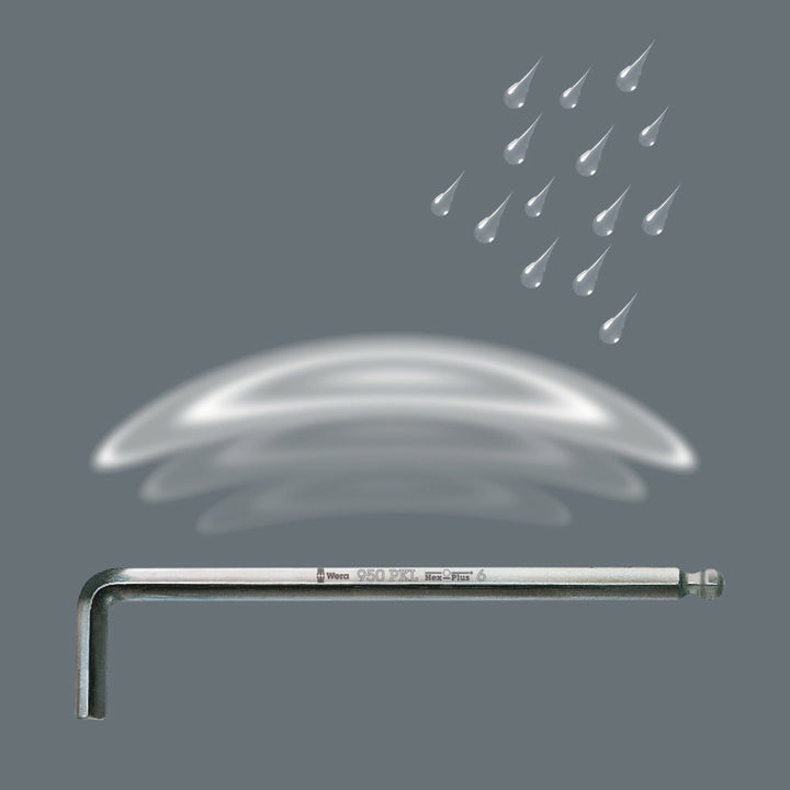 Wera 950 PKL L-key, metric, chrome-plated, 8 x 200 mm