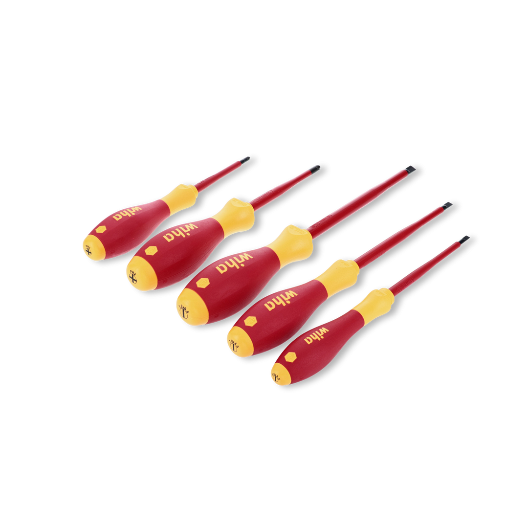 Wiha Tools 32059 Insulated SoftFinish Slotted / Phillips Screwdriver Set, 5 Pc.