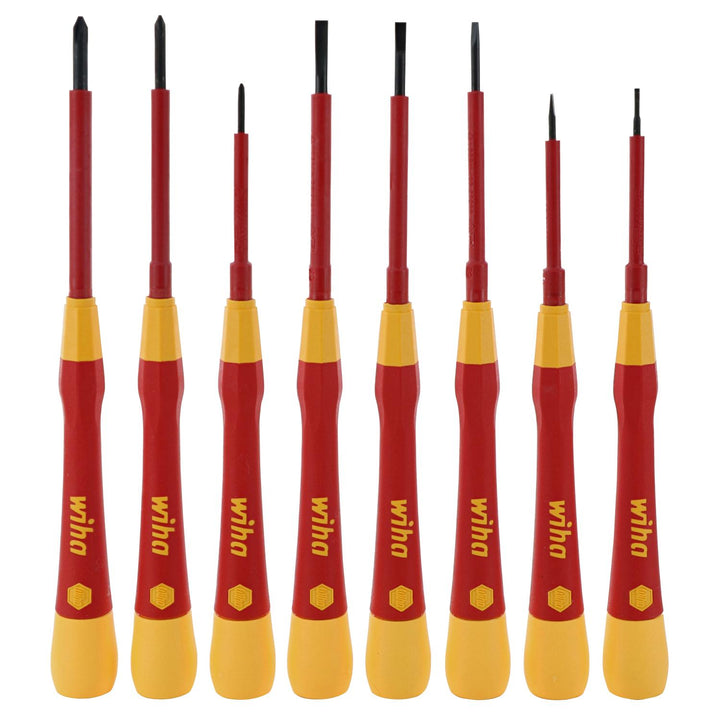 Wiha Tools 32088 Insulated PicoFinish Slotted/Phillips Screwdriver Set, 8 Pc. Set