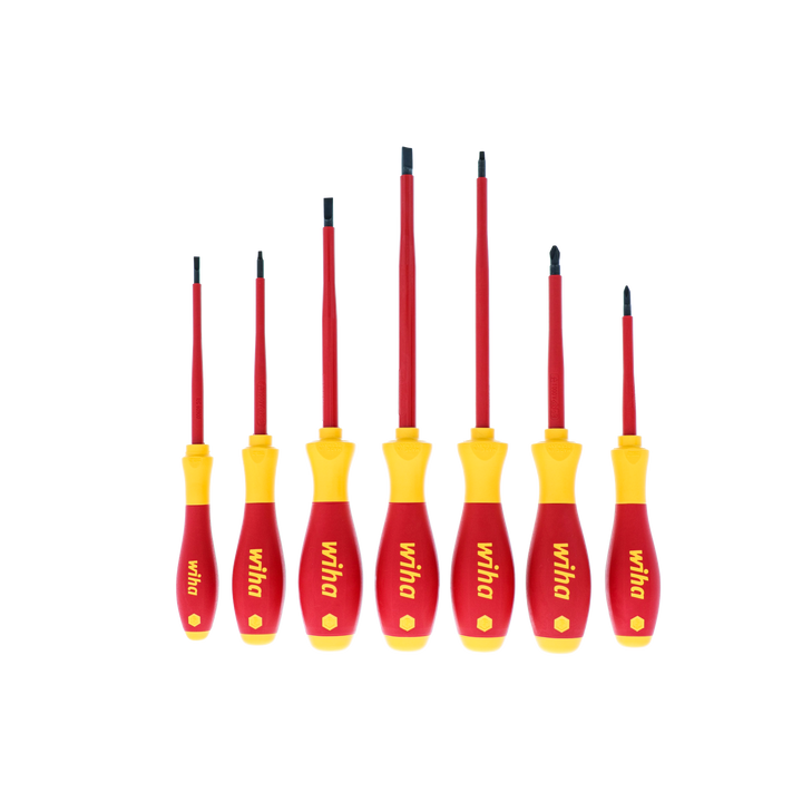 Wiha Tools 32097 Insulated Screwdriver Set - Square/Slotted/Phillips Tips, 7 Pc.