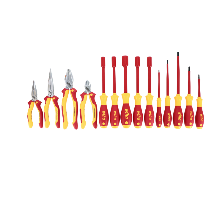 Wiha Tools 32192 Insulated Pliers / Cutters / Slotted / Phillips / Inch Nut Drivers, 14 Pc.