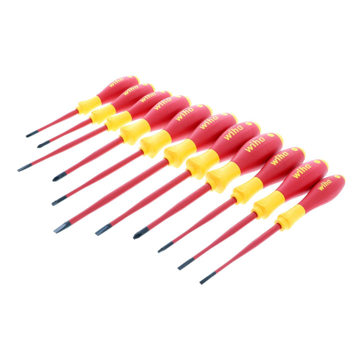 Wiha Tools 32198 Insulated SlimLine Slotted / Phillips / Square / Xeno Screwdriver Set, 11 Pc.