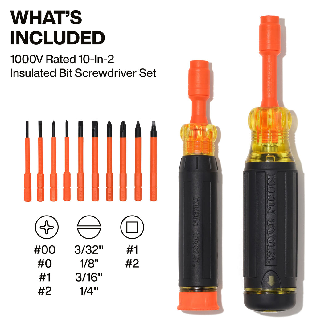 Klein Tools 32310INS 10-in-2 Insulated Auto-Lock Screwdriver Set