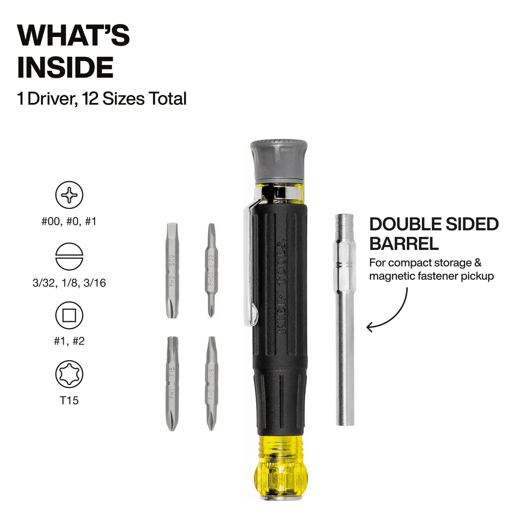 Klein Tools 32600P 13-in-1 All-Purpose Pocket Precision Screwdriver