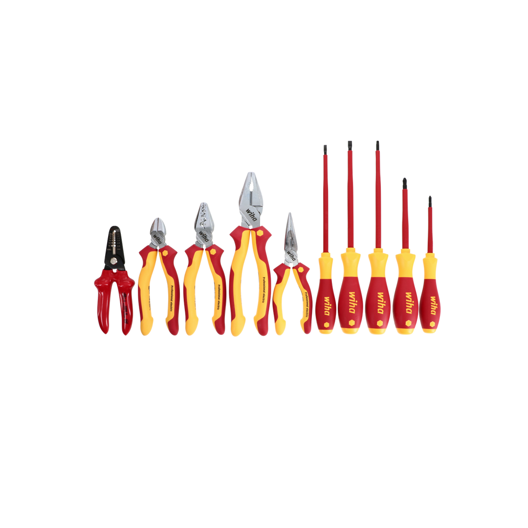 Wiha Tools 32867 Insulated Pliers / Slotted / Phillips / Square Screwdriver Set, 10 Pc.