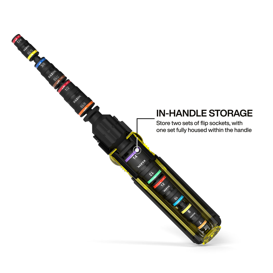 Klein Tools 32914HD 14-in-1 Impact Rated Flip Socket Set