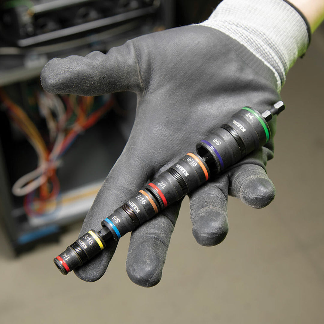 Klein Tools 32934 9-in-1 Impact Rated Flip Socket Set