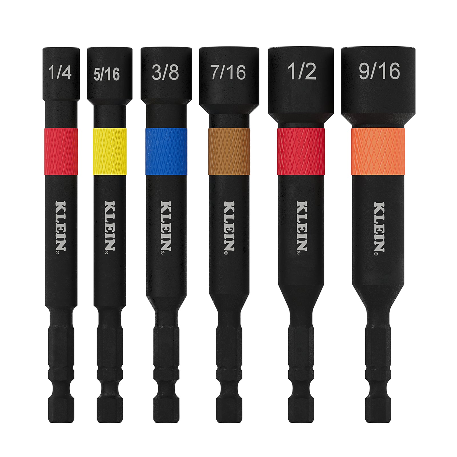 Klein Tools 32946S Magnetic Power Nut Setters, 4-Inch Shaft, 6 Pc.