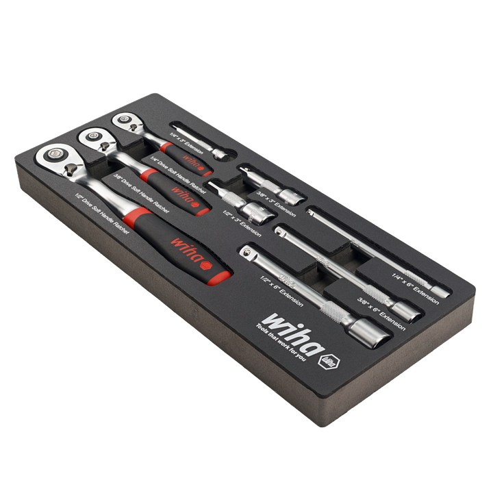 Wiha Tools 33388 SoftFinish Ratchet Tray Set, 9 Pc.