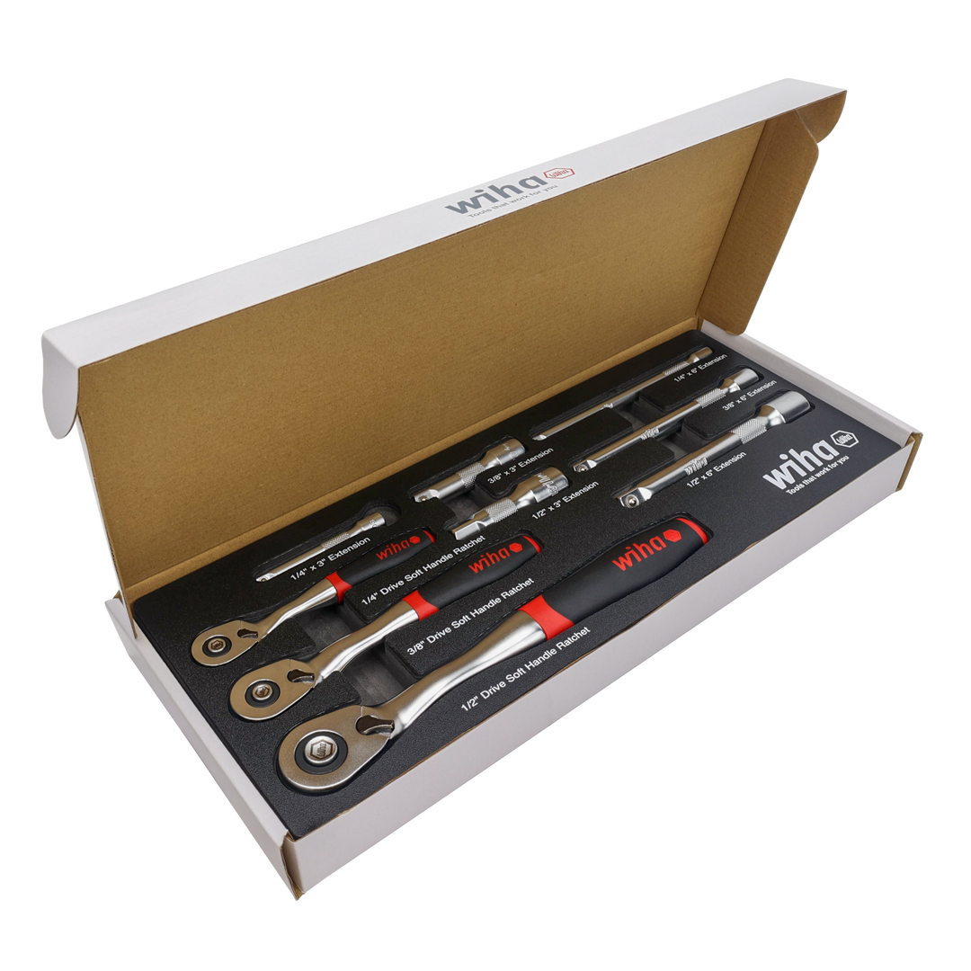 Wiha Tools 33388 SoftFinish Ratchet Tray Set, 9 Pc.