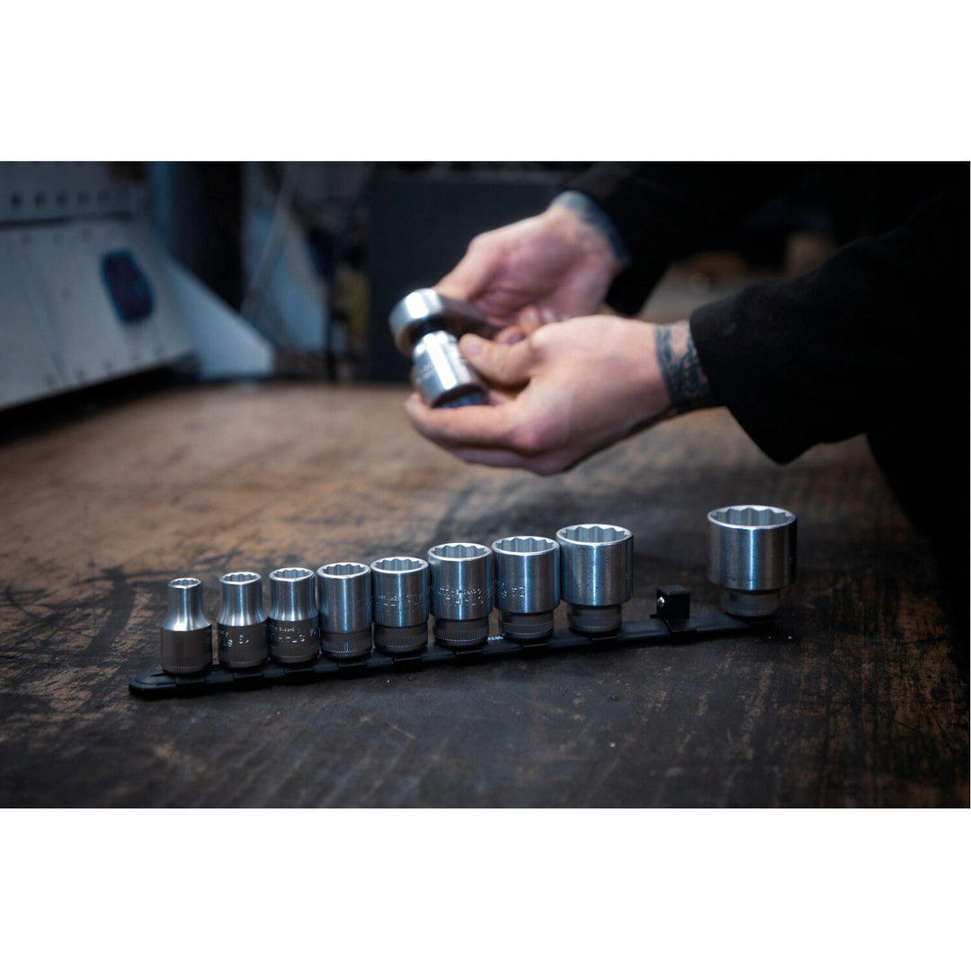 Stahlwille 96051010 Socket Spanner Set On Clip Rail 1/4 Inch, 10 Pcs
