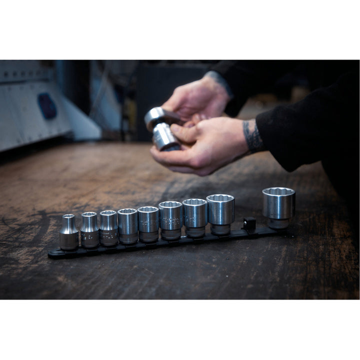 Stahlwille 96051010 Socket Spanner Set On Clip Rail 1/4 Inch, 10 Pcs