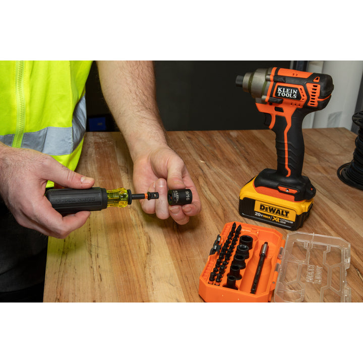 Klein Tools 33805 ProFlex Impact Screwdriver Bit and Socket Set, 38 Pc.