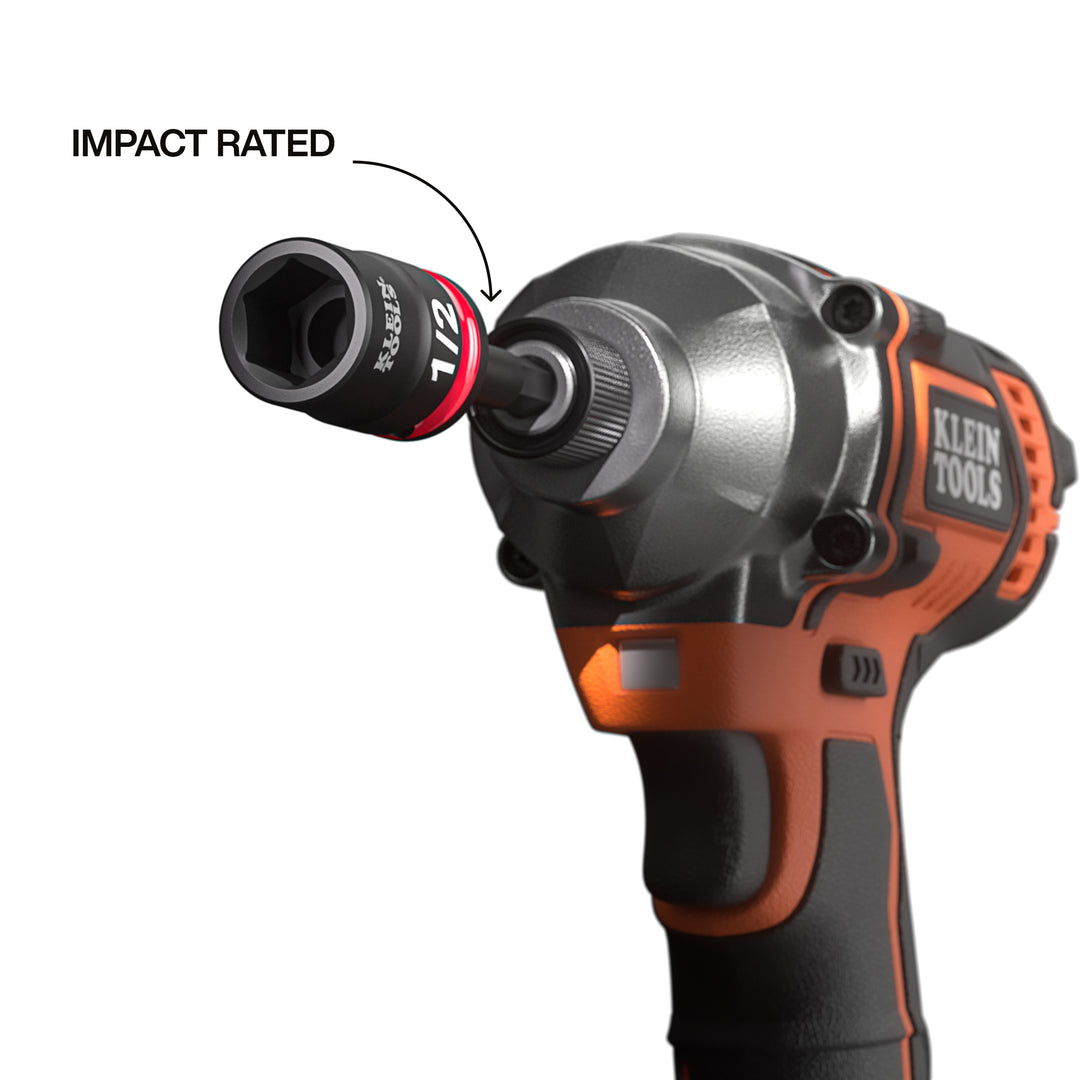 Klein Tools 33808 Grab-And-Go Impact Socket Set, SAE, 7 Pc.