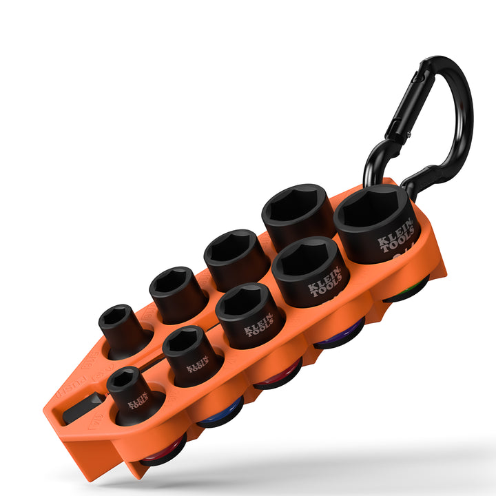 Klein Tools 33809 Grab-And-Go Impact Socket Set, SAE, 10 Pc.