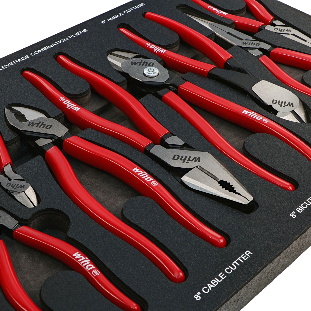 Wiha 34682 8 Piece Classic Grip Pliers and Cutters Tray Set