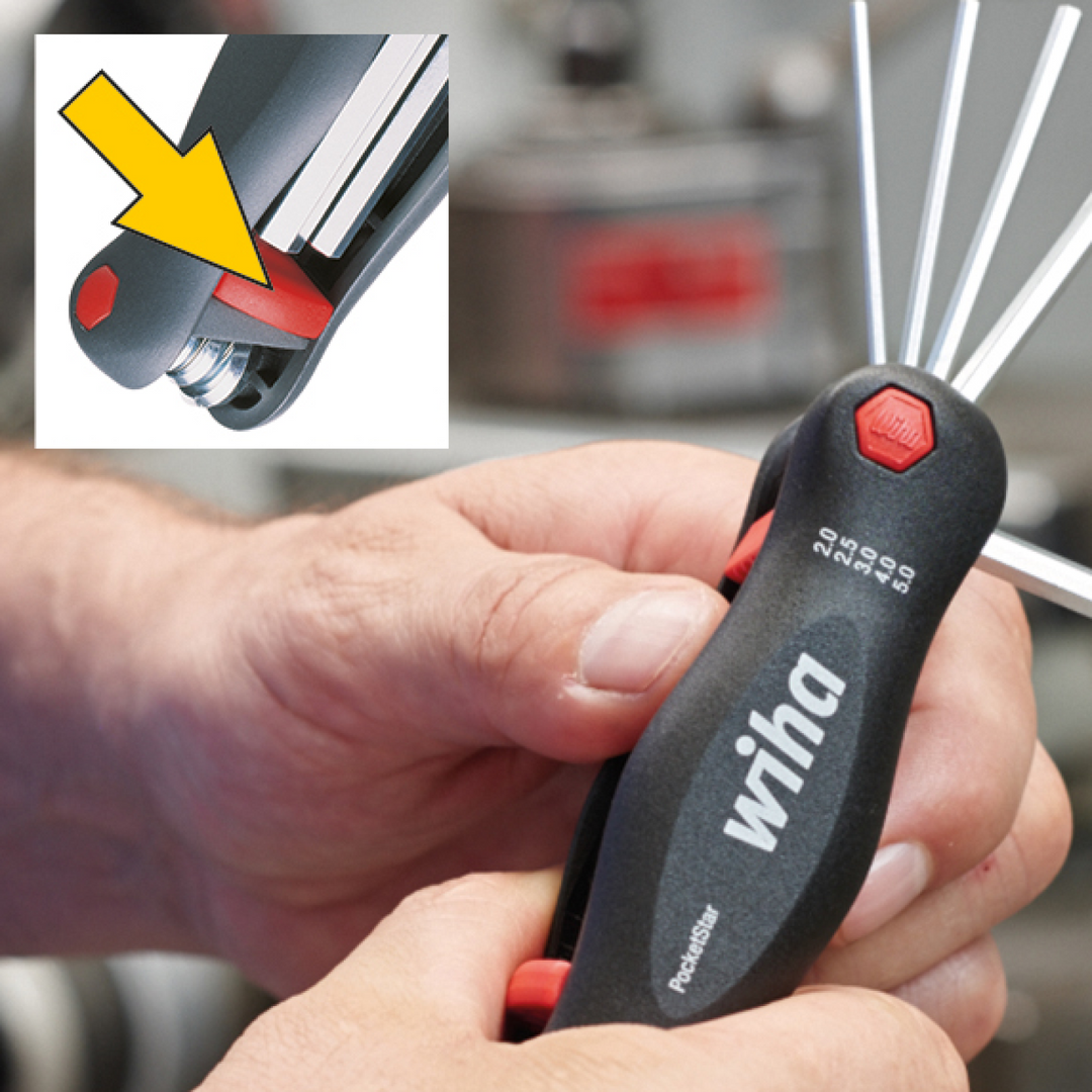 Wiha Tools 35195 PocketStar Fold Out Metric Hex Set, 2mm - 8 mm, 7 Pc.