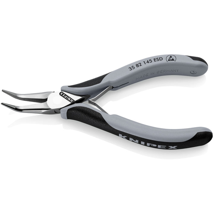 Knipex 35 82 145 ESD 5 3/4" Electronics 45° Angled Pliers-Half Round Tips, ESD Handles