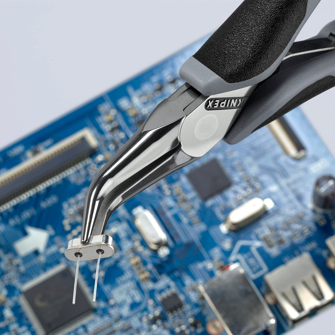 Knipex 35 82 145 ESD 5 3/4" Electronics 45° Angled Pliers-Half Round Tips, ESD Handles