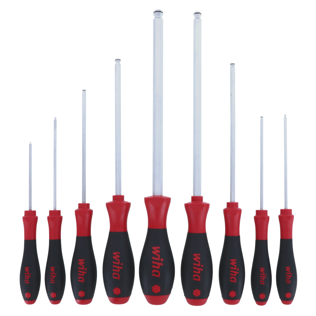 Wiha Tools 36790 MagicRing Ball End Screw Holding Hex Metric Screwdriver Set, 9 Pc.
