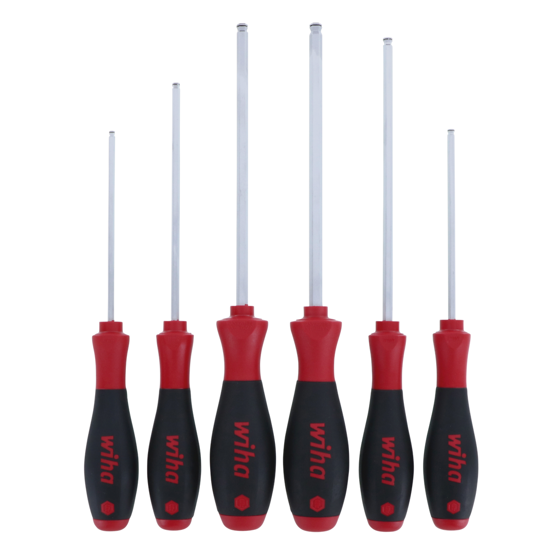 Wiha Tools 36796 MagicRing Ball End Screw Holding Hex Inch Screwdriver Set, 6 Pc.