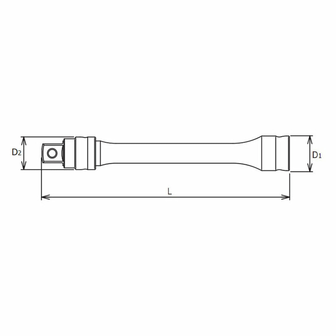 Ko-ken 3760LZ-125 3/8 Sq. Dr. Locking Z-Series Extension Bar 3/8 Square Length 125mm