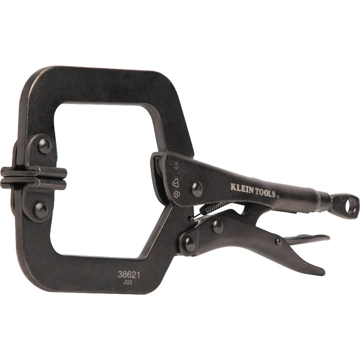 Klein Tools 38621 C-Clamp Locking Pliers with Swivel Jaws, 9"