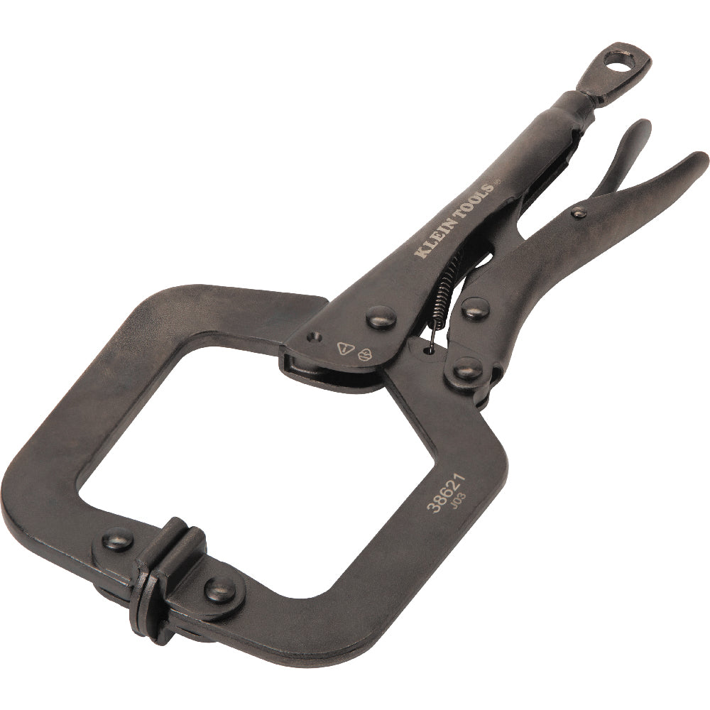 Klein Tools 38621 C-Clamp Locking Pliers with Swivel Jaws, 9"