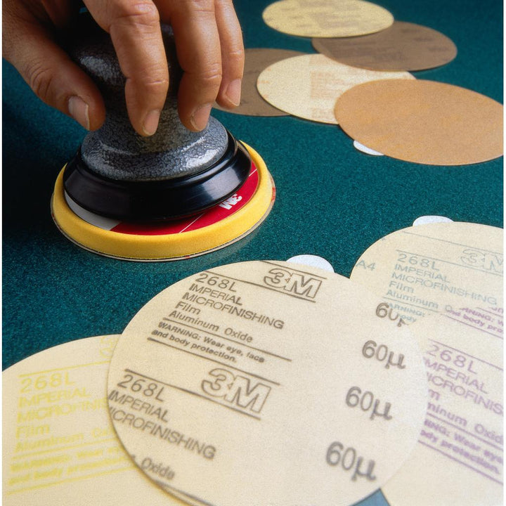 3M Hookit Microfinishing Film Disc 268L, 30 Mic 3MIL, Type D, 3 in x
7/8 in