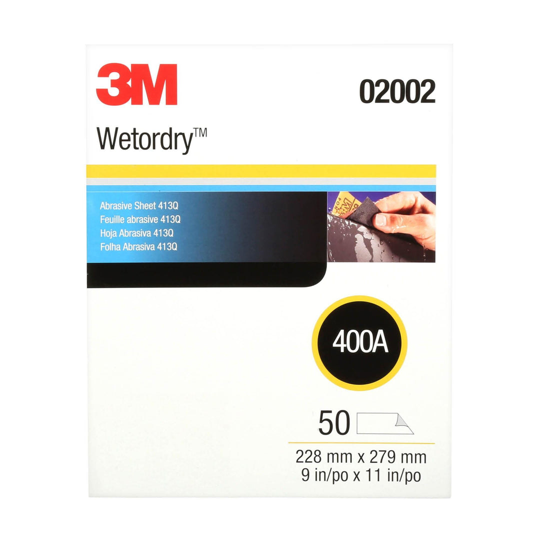 3M Wetordry Abrasive Sheet 413Q, 02002, 400, 9 in x 11 in, 50 sheets
per carton